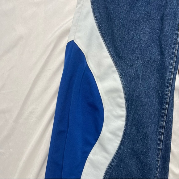 JNCO Girlie Stuff Fury Wide Leg Flare Vintage 90s Y2K Sweatpants Panel Jeans 5 - Picture 4 of 9